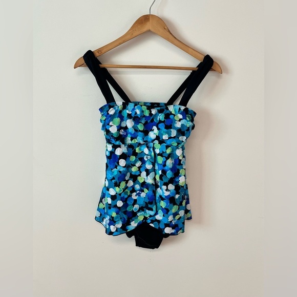 Maxine of Hollywood Women's Size 6 One Piece Swimsuit Blue - Picture 2 of 10